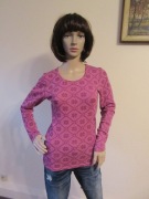 CUBUS damska bluzka różowa norweski wzór 100% wełna merino_ M