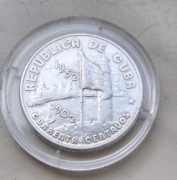 Cuba 40 centavos 1952 r 50 Lat Republiki srebro 900