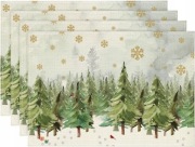 Podkładki stołowe 4 sztuki Boże Narodzenie Las 45x30 cm