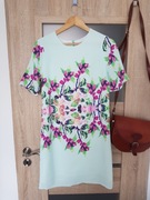 Sukienka Esqualo rozm. 38 mięta-róż kwiaty