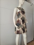 Hoss intropia sukienka bawełna duży wzór ozdobne kamienie naszyjnik nity 