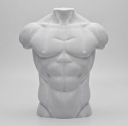 Figurka dekoracyjna męski tors biała umięśniona sylwetka nowoczesna ozdoba