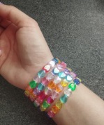 5x nowa bransoletka zestaw komplet hand made opalizujące serca serduszka