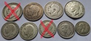 Stare monety Anglia Wielka Brytania Szyling 1921 6 pensów srebro 7szt 25g