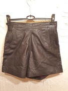 Skórzane czarne krotkie spodenki