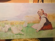 Obraz olejny na płótnie Adam Setkowicz "Gęsiarka"