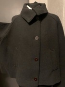 ZARA kurtka ramoneska biker trencz narzutka z wełną oversize szary duży