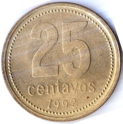 ARGENTYNA 25 centavos 1992, KM# 110.1, UNC