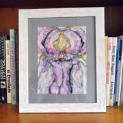 Kobieta kwiat-  akwarela 