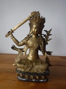 Stara figurka buddyjska ,Manjushri ? zobacz koniecznie 29,5 cm