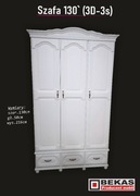 Stylowa Prowansalska Szafa 130` (3D-3s) Biały Dąb Naturalny BEKAS