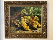 Obraz w ozdobnej złotej ramie 79x71