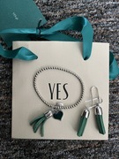 YES srebrny zestaw - bransoletka i kolczyki