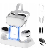 NEXIGO STACJA ŁADOWANIA DO QUEST 2 Z LED, 2 AKUMULATORY, MAGNETYCZNY KABEL