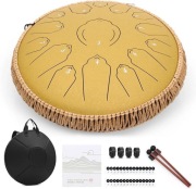 AMKOSKR Stalowy bęben językowy, 14 cali, 35 cm złoty