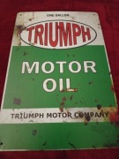 Tablica metalowa do powieszenia Triumph gasoline motor oil   20x30 cm  