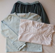 Komplet Coccodrillo 3 cz. bluzka sweter spódniczka