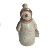 Ceramiczny kamionkowy bałwan ozdoba świąteczna vintage