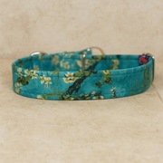 Ręcznie robiona welurowa obroża dla psa - półzaciskowa, na klamrę