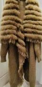 Sweter Lis naturalny camel długi cardigan 
