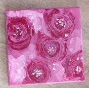 Obraz Ręcznie Malowany Róże 20x20
