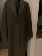 ZARA płaszcz trencz narzutka flausz oversize brązowy czekoladowy