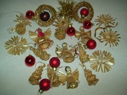 SŁOMIANE OZDOBY CHOINKOWE + MAŁE BOMBKI