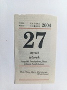 Kartka z kalendarza 27 styczeń 2004