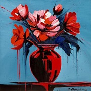 AMBROZIEWICZ Obraz Abstrakcja Nowoczesny bukiet kwiaty