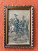 Huzarzy pruscy w oryginalnej ramie sprzed 1945 roku 