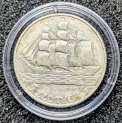 Srebrna moneta 5 zł ŻAGLOWIEC 1936r. Oryginał. Patyna 01. Czytaj opis