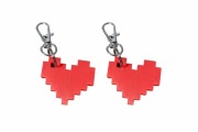 Brelok SERCE pixel love _ ZESTAW 2 sztuki _ czerwone serduszka