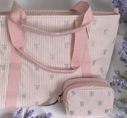 Torebka shopper Victoria’s Secret – pastelowy róż z mieniącymi kryształkami