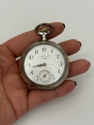 Srebrny kieszonkowy , zegarek Szwajcarski sprawny na chodzie