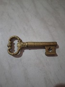 Korkociąg otwieracz mosiężny w kształcie klucza