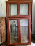 okno okna drewniane 110x210 cm czteroskrzydłowe 2 sztuki szyba zespolona