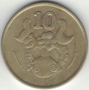 Cypr 10 centów cents 1991 - 24,5 mm