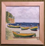 Obraz Łodzie w Orłowie 20x20 na płótnie Oferuje autor  Jerzy Okoń