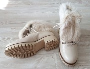 BADURA 100% Skórzane buty z futerkiem r 40 NOWE