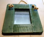 Lustro, wiejskie, sosna, zielone, sznur, western, RETRO, PRL