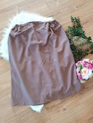 brązowa prosta długa retro midi spódnica spódniczka na gumce 44 46XXXL 