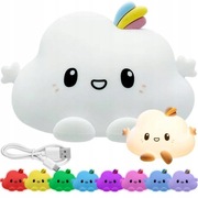 Lampka Nocna Dla Dzieci RGB Chmurka Ładowana Usb