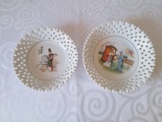Ażurowe talerze dekoracyjne – porcelana chińska – komplet 2 szt.