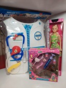 Zestaw weterynarz lalka, pies, przebranie lekarz dla dziecka Barbie akcesor