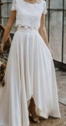 Zwiewna suknia ślubna, dwuczęściową, rozmiar L