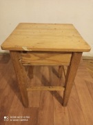 Taboret drewniany ze schowkiem,otwierany,PRL