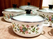 Garnki emaliowane 5 sztuk