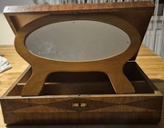 Toaletka zabytkowa drewniana szkatułka pudełko lustro