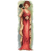 Wyszywanka woman with fan 4544