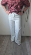 Białe spodnie jeansowe z szeroką nogawką (Wide Leg) Rozmiar M